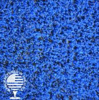 Close-up of blue artificial grass turf manufactured in the USA, featuring durable, high-density blades ideal for playgrounds, sports fields, and custom landscape designs by Southwest Greens.